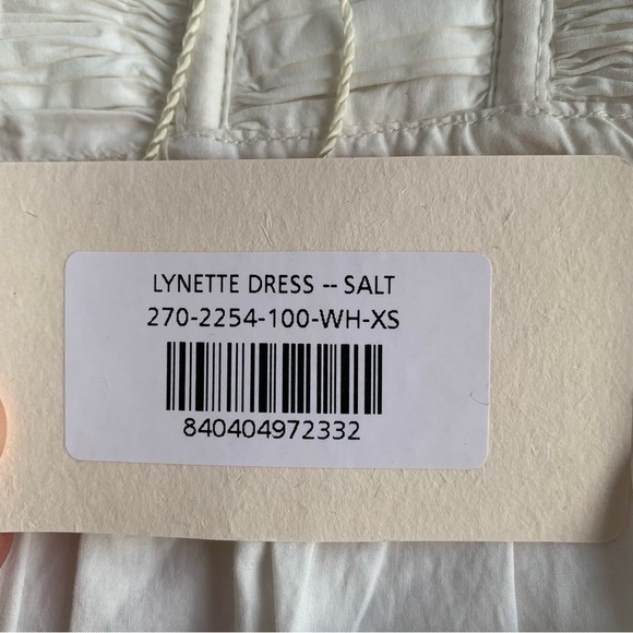 NWT Doen Lynette Cotton Poplin Ruffle Trim Baby Doll Mini Dress Salt - Picture 7 of 10